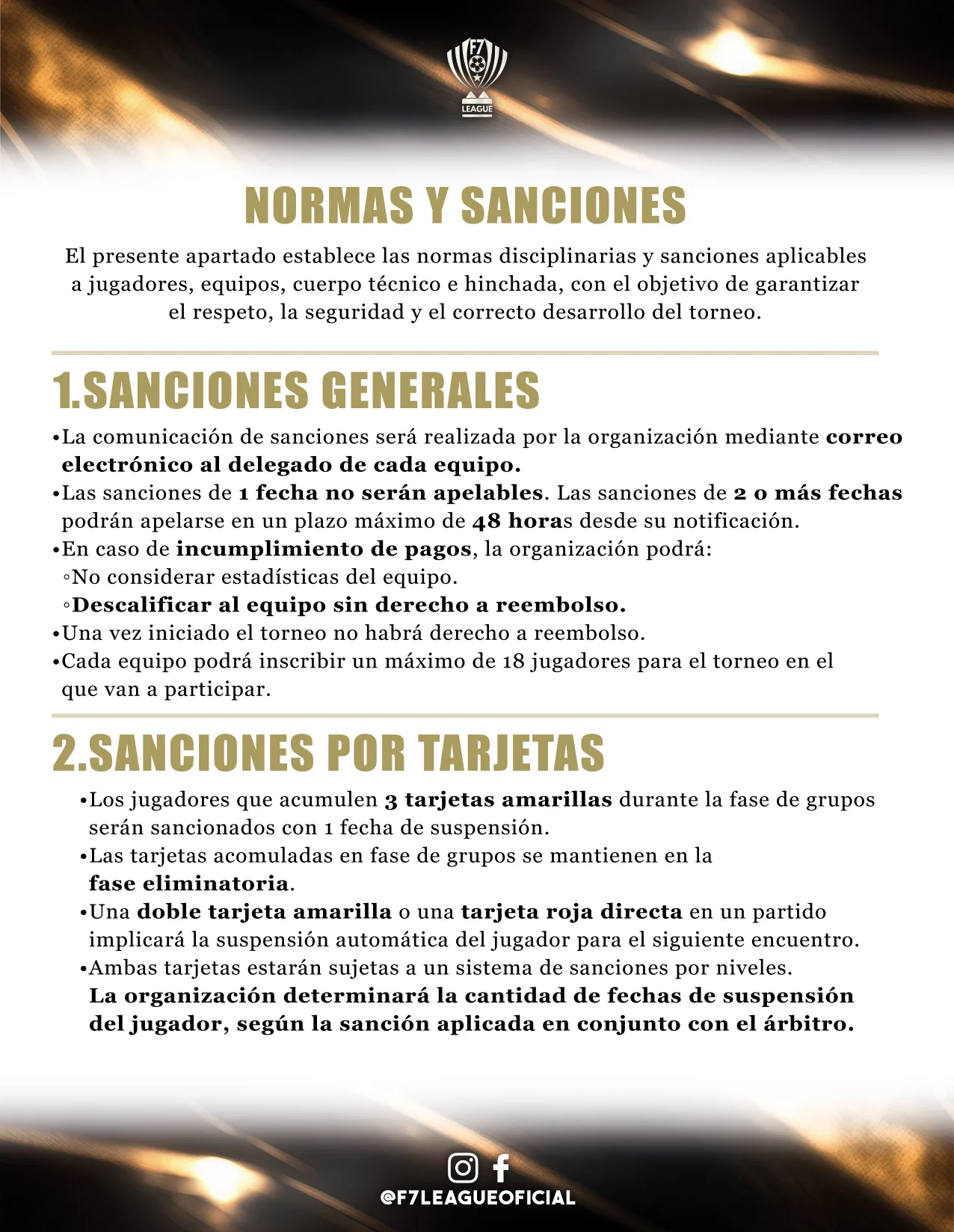 Reglamento oficial de F7 League — página 12 de 17